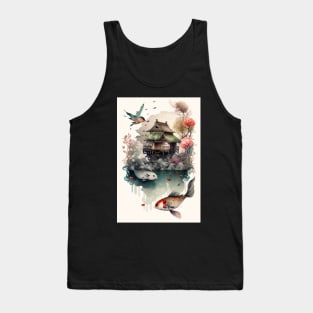 A Journey Through Japan: A Traditional Landscape Painting Tank Top